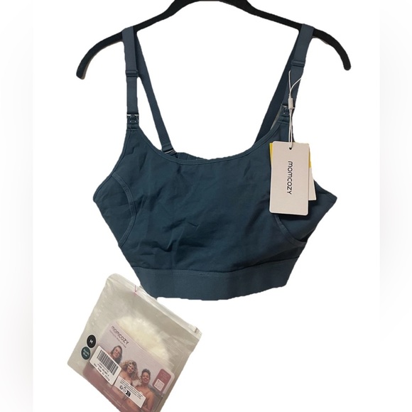 NWT Momcozy Hands Free Pumping Bra, Pumping & Nursing Bra in Nordic Blue Size M - Picture 2 of 10